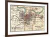 Map of Kansas City (C. 1900), Maps-Encyclopaedia Britannica-Framed Art Print