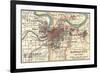 Map of Kansas City (C. 1900), Maps-Encyclopaedia Britannica-Framed Art Print