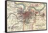 Map of Kansas City (C. 1900), Maps-Encyclopaedia Britannica-Framed Stretched Canvas