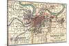 Map of Kansas City (C. 1900), Maps-Encyclopaedia Britannica-Stretched Canvas