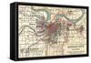 Map of Kansas City (C. 1900), Maps-Encyclopaedia Britannica-Framed Stretched Canvas