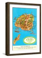 Map of Kauai, Hawaii-null-Framed Art Print