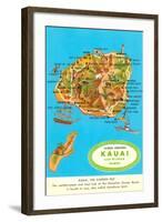 Map of Kauai, Hawaii-null-Framed Art Print