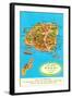 Map of Kauai, Hawaii-null-Framed Art Print