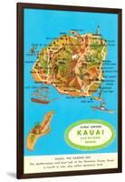 Map of Kauai, Hawaii-null-Framed Art Print