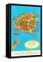 Map of Kauai, Hawaii-null-Framed Stretched Canvas