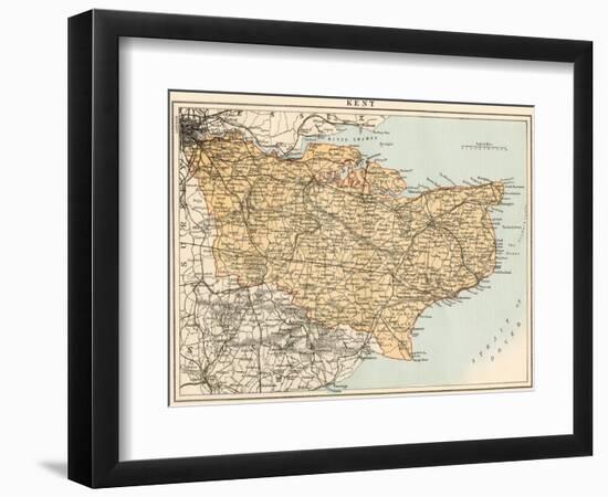 Map of Kent, England, 1870s-null-Framed Giclee Print