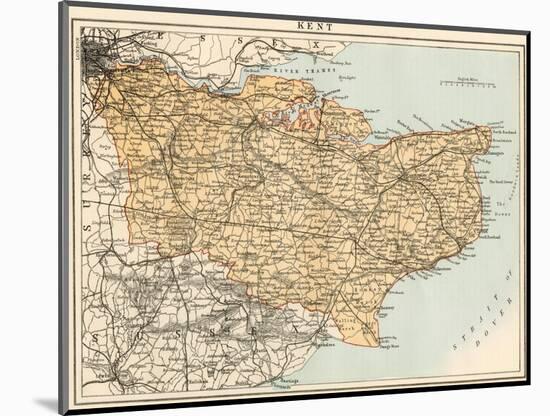 Map of Kent, England, 1870s-null-Mounted Giclee Print