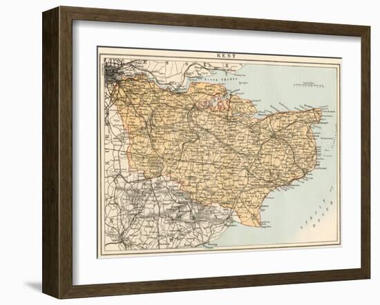 Map of Kent, England, 1870s-null-Framed Giclee Print