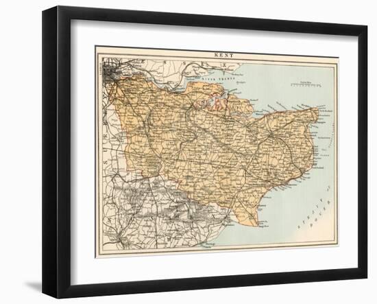 Map of Kent, England, 1870s-null-Framed Giclee Print