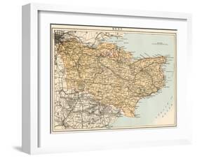 Map of Kent, England, 1870s-null-Framed Giclee Print