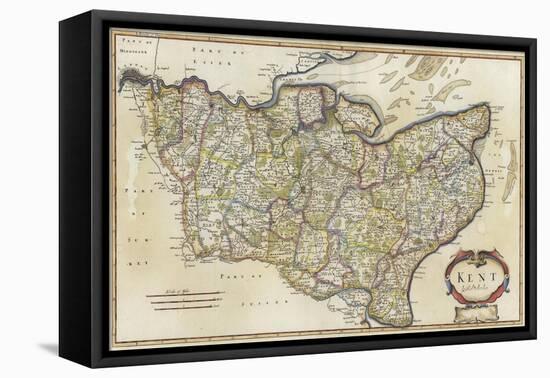 Map of Kent-Robert Morden-Framed Stretched Canvas