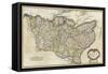 Map of Kent-Robert Morden-Framed Stretched Canvas