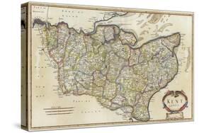 Map of Kent-Robert Morden-Stretched Canvas
