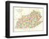 Map of Kentucky and Tennessee, c.1839-David H^ Burr-Framed Art Print