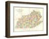 Map of Kentucky and Tennessee, c.1839-David H^ Burr-Framed Art Print