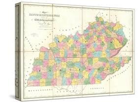 Map of Kentucky and Tennessee, c.1839-David H^ Burr-Stretched Canvas