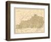 Map of Kentucky (Usa), circa 1870 - Lithography 19Th Century (Map of Kentucky in the 1870S - Printe-null-Framed Giclee Print