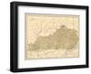 Map of Kentucky (Usa), circa 1870 - Lithography 19Th Century (Map of Kentucky in the 1870S - Printe-null-Framed Giclee Print