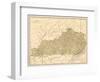 Map of Kentucky (Usa), circa 1870 - Lithography 19Th Century (Map of Kentucky in the 1870S - Printe-null-Framed Giclee Print