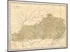 Map of Kentucky (Usa), circa 1870 - Lithography 19Th Century (Map of Kentucky in the 1870S - Printe-null-Mounted Giclee Print