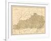 Map of Kentucky (Usa), circa 1870 - Lithography 19Th Century (Map of Kentucky in the 1870S - Printe-null-Framed Giclee Print