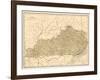 Map of Kentucky (Usa), circa 1870 - Lithography 19Th Century (Map of Kentucky in the 1870S - Printe-null-Framed Giclee Print