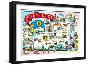 Map of Kentucky-null-Framed Art Print