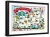 Map of Kentucky-null-Framed Art Print