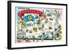 Map of Kentucky-null-Framed Art Print