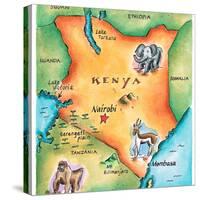 Map of Kenya-Jennifer Thermes-Stretched Canvas