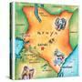 Map of Kenya-Jennifer Thermes-Stretched Canvas