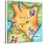 Map of Kenya-Jennifer Thermes-Stretched Canvas