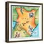 Map of Kenya-Jennifer Thermes-Framed Premium Photographic Print