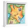 Map of Kenya-Jennifer Thermes-Framed Premium Photographic Print