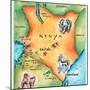 Map of Kenya-Jennifer Thermes-Mounted Premium Photographic Print