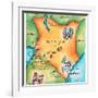 Map of Kenya-Jennifer Thermes-Framed Photographic Print