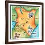 Map of Kenya-Jennifer Thermes-Framed Photographic Print