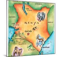 Map of Kenya-Jennifer Thermes-Mounted Photographic Print