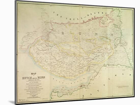 Map of Kutch and Runn, India, 1854-null-Mounted Giclee Print