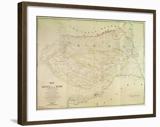 Map of Kutch and Runn, India, 1854-null-Framed Giclee Print