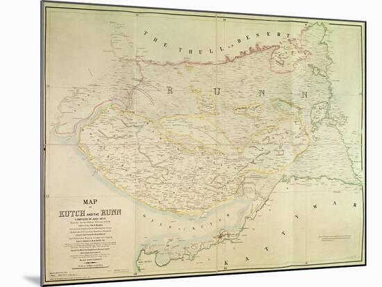 Map of Kutch and Runn, India, 1854-null-Mounted Giclee Print