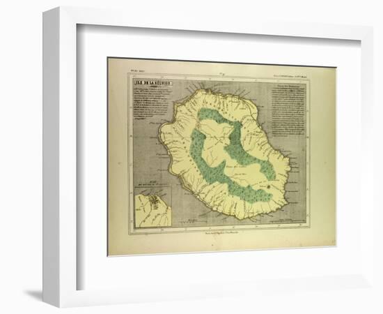 Map of La Réunion-null-Framed Giclee Print