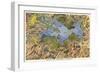 Map of Lake Arrowhead, California-null-Framed Art Print