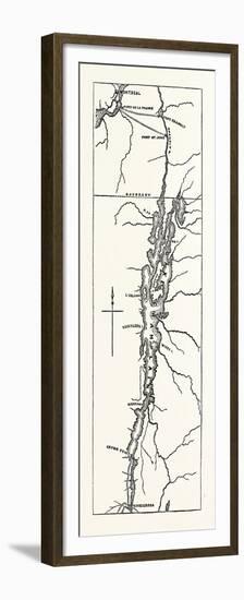 Map of Lake Champlain, USA, 1870s-null-Framed Premium Giclee Print