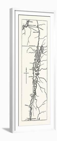 Map of Lake Champlain, USA, 1870s-null-Framed Premium Giclee Print