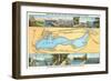 Map of Lake Geneva, Wisconsin-null-Framed Art Print