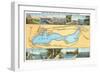 Map of Lake Geneva, Wisconsin-null-Framed Art Print