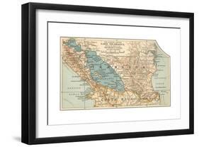 Map of Lake Nicaragua (C. 1900), Maps-Encyclopaedia Britannica-Framed Giclee Print