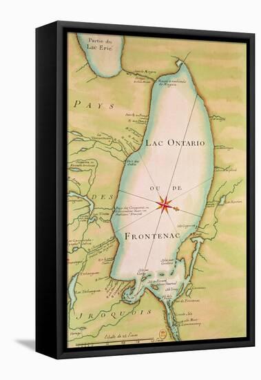 Map of Lake Ontario-null-Framed Stretched Canvas